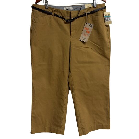 Dockers Pants - Dockers Womens Khaki Pants Size 16 Metro Capri Stretch Crop Slash Pockets New